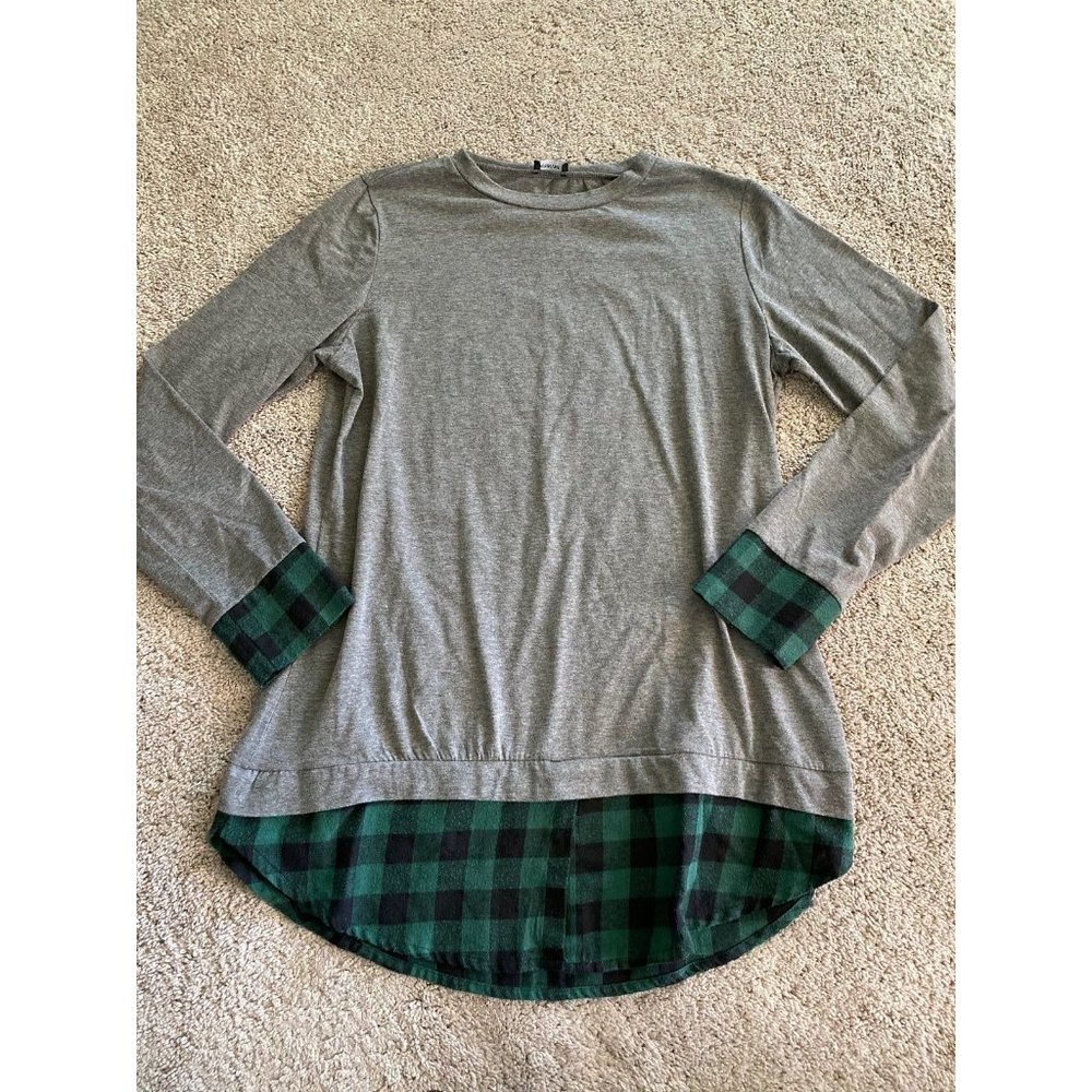 Sunnyme women’s extra large long sleeve gray / plaid top